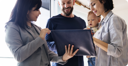 Young family buying a new home